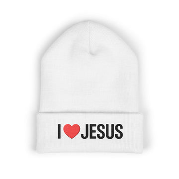 Cute Embroidered Christian Beanie, Winter Beanie, Faith Hat, I Love Jesus Beanie, Religious Gift, Gift for Believers