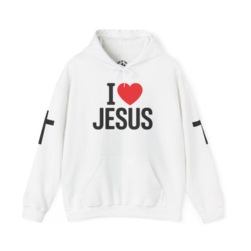 I Love Jesus Hooded Sweatshirt, Faith Apparel, Blessed Christian Gift, Spiritual Hoodie, Religion Clothing, Women's Praise Wear