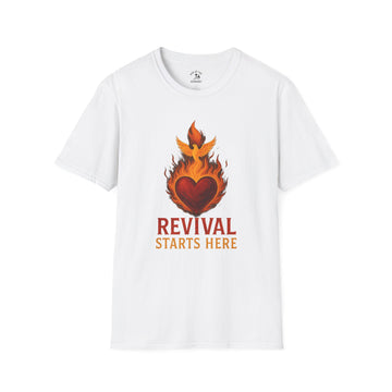 Revival Inspired Unisex T-Shirt, Spiritual Apparel, Faith-Based Clothing, Christian Gift, Motivational Tee, Heart and Flame Design