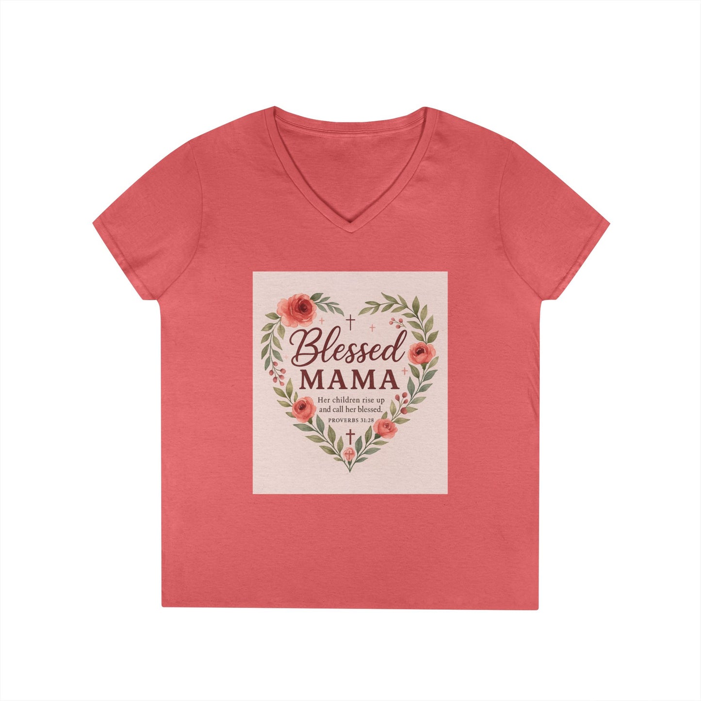 Blessed Mama V-Neck T-Shirt - Perfect Gift for Moms