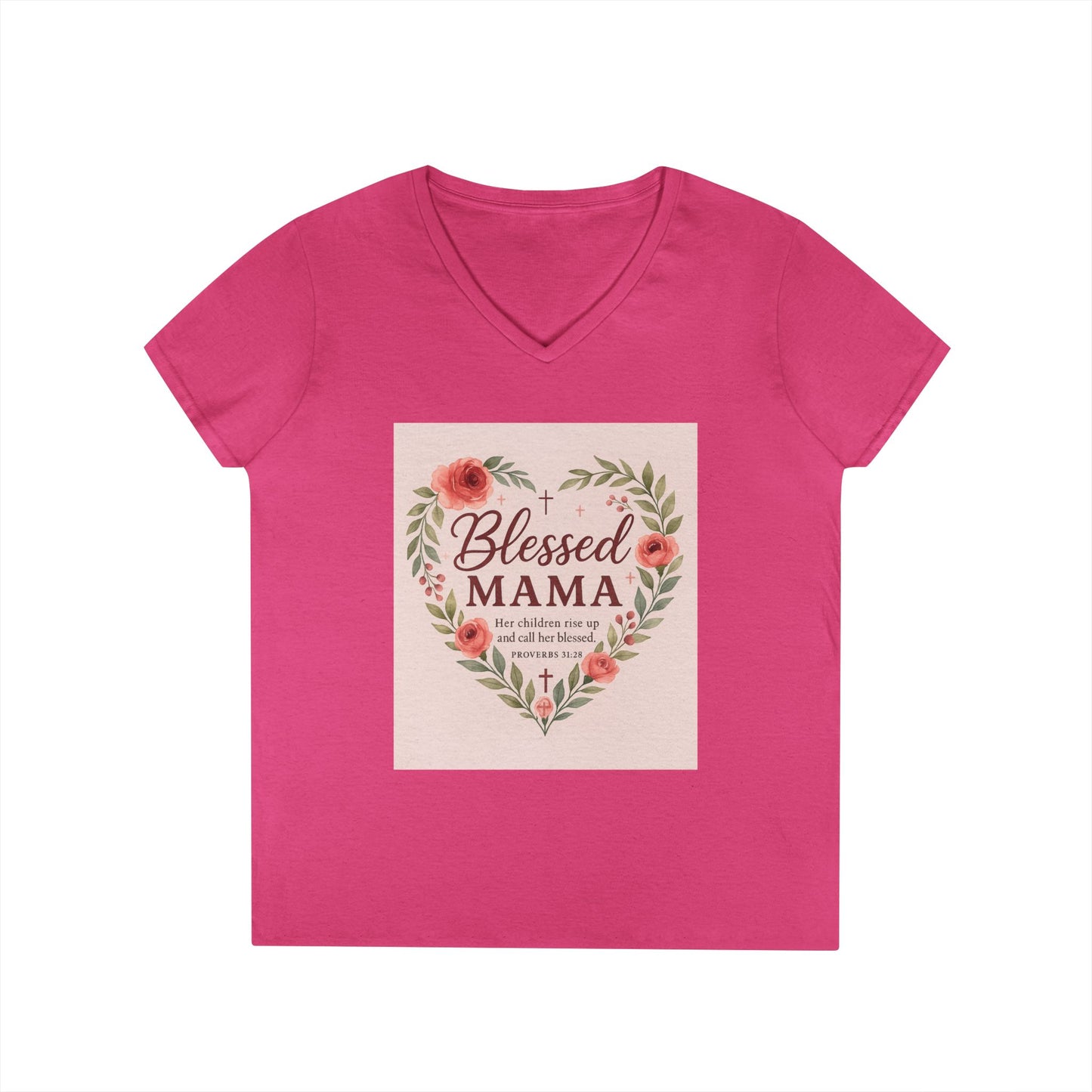 Blessed Mama V-Neck T-Shirt - Perfect Gift for Moms