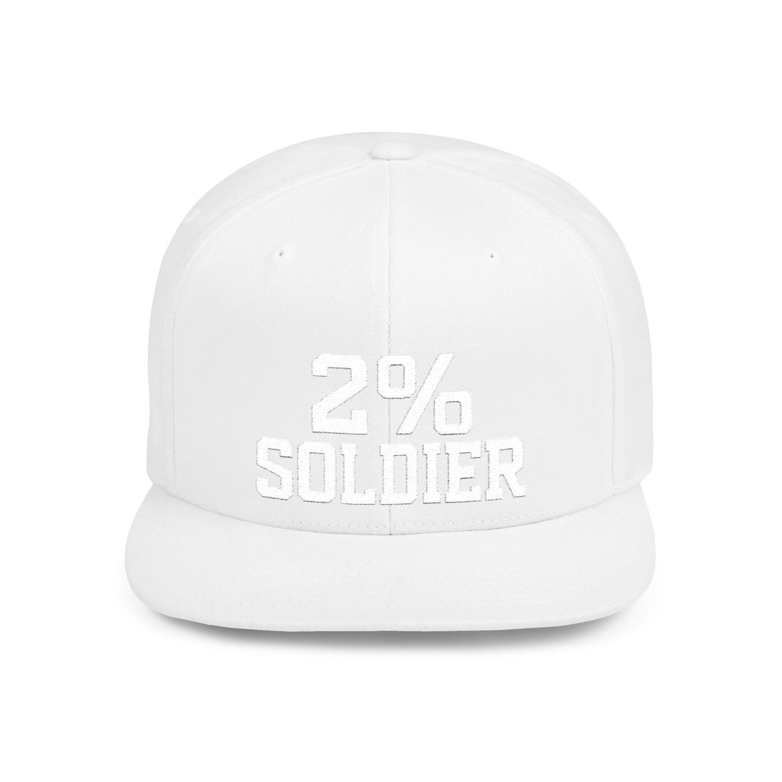 2% Soldier Flat Bill Snapback Cap - Bold Graphic Hat for Casual Style