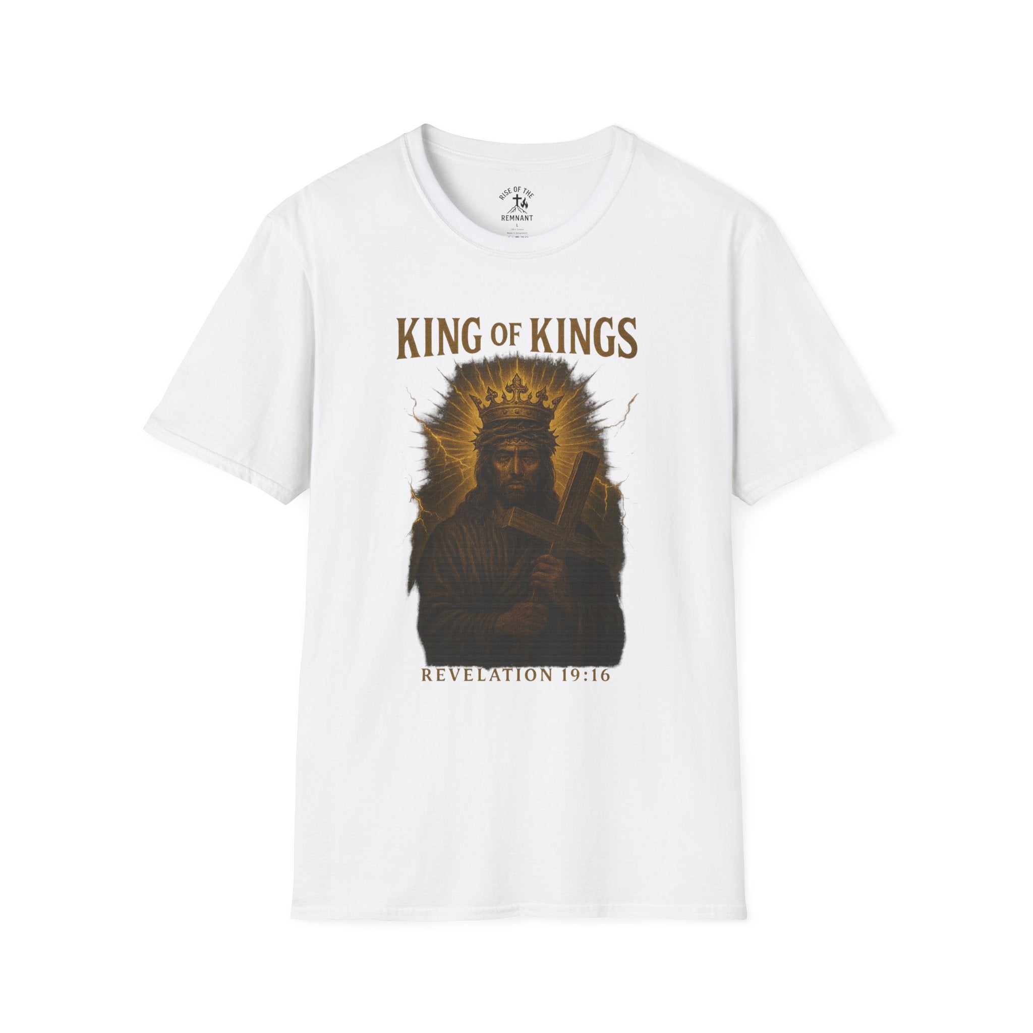 Spiritual Graphic Tee, Faith-Based Shirt, King of Kings Design, Unisex Inspirational T-Shirt, Religious Apparel, Gift for Believers