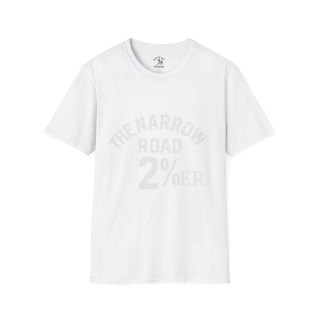 2% x ROTR Faith-Inspired Unisex Softstyle T-Shirt - 'The Narrow Road'