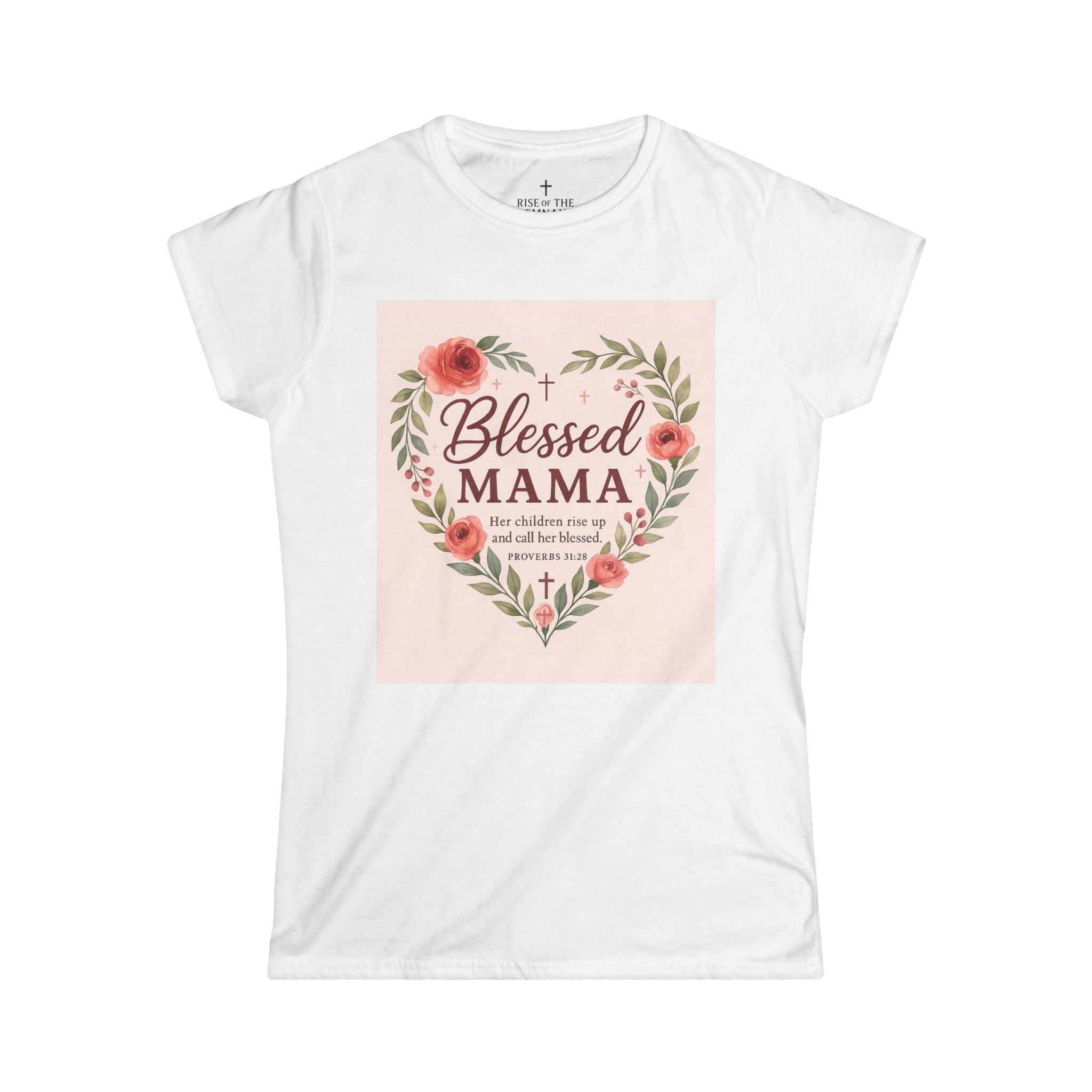 Blessed Mama Floral Women&#039;s Softstyle Tee – Perfect Gift for Moms