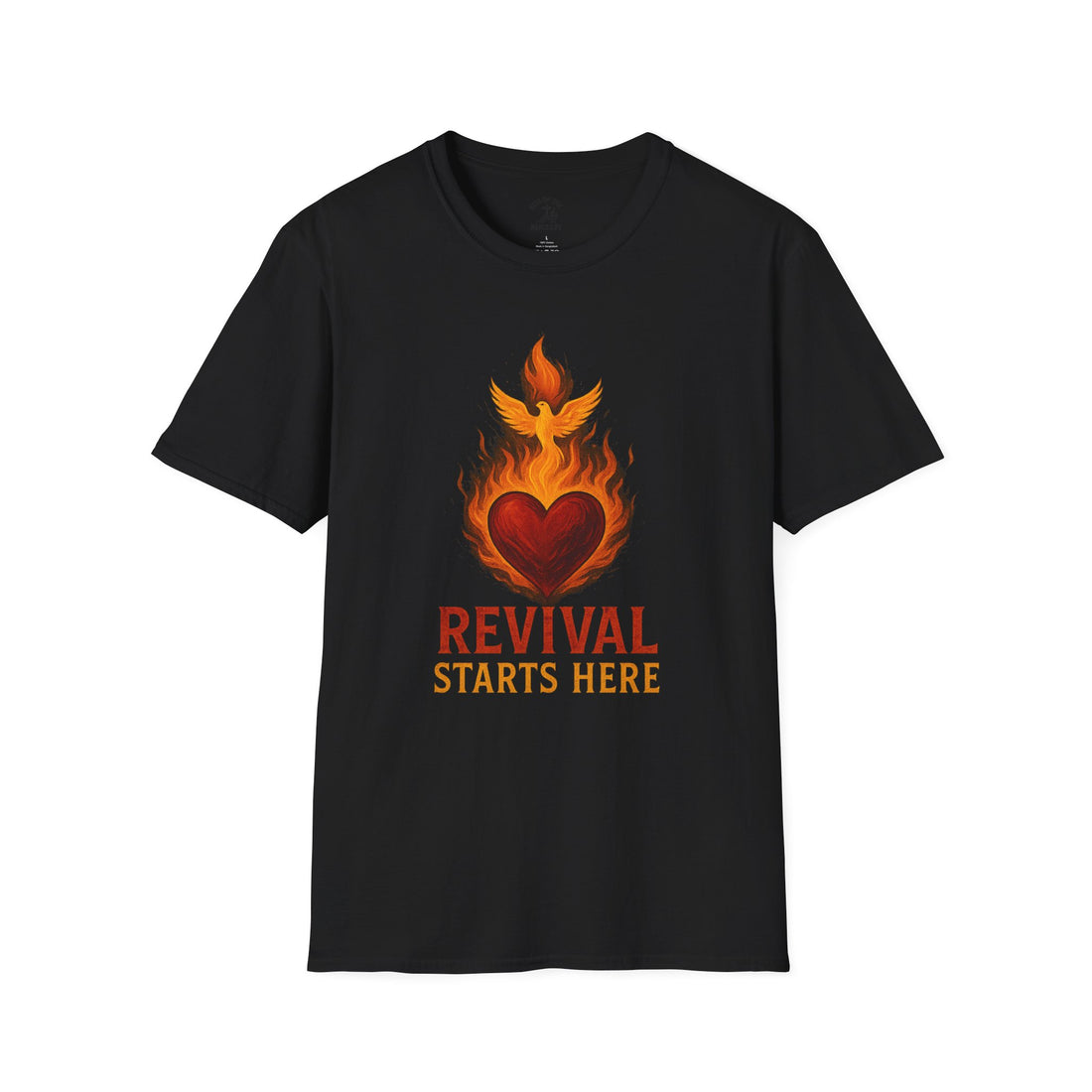 Revival Inspired Unisex T-Shirt, Spiritual Apparel, Faith-Based Clothing, Christian Gift, Motivational Tee, Heart and Flame Design