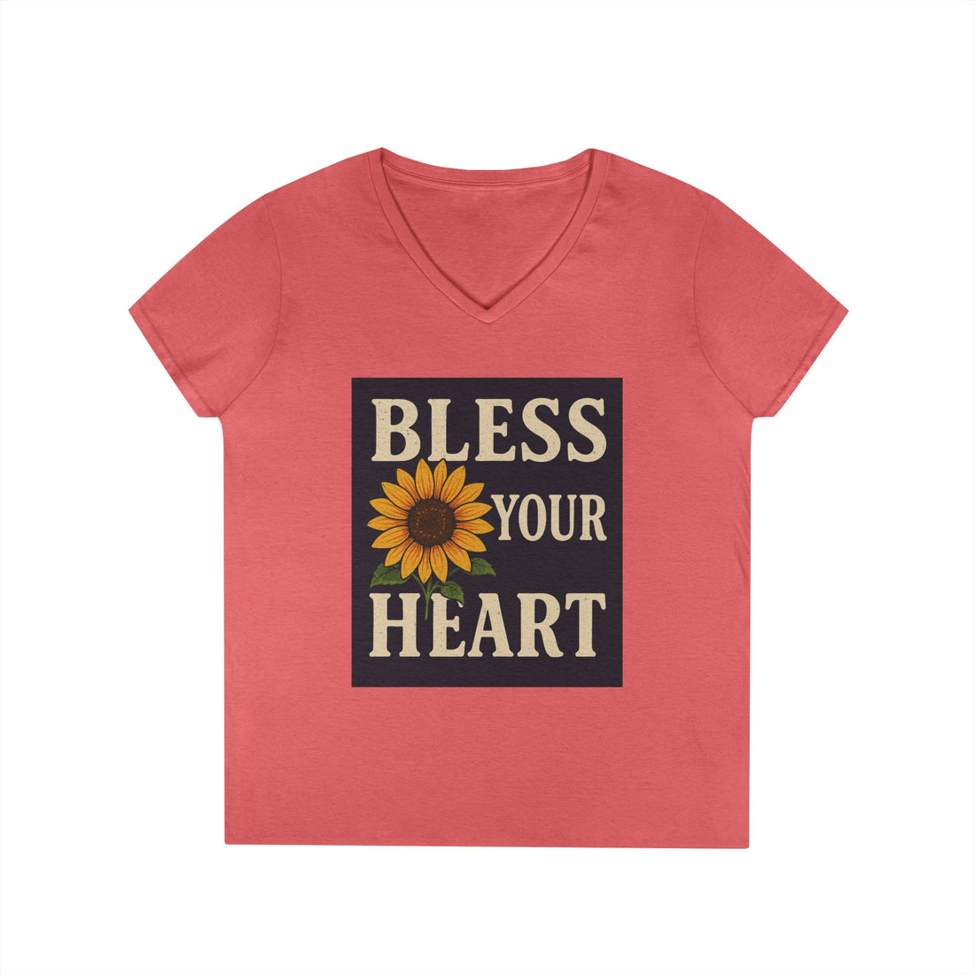 Bless Your Heart Ladies' V-Neck T-Shirt - Inspired by Positivity and Nature