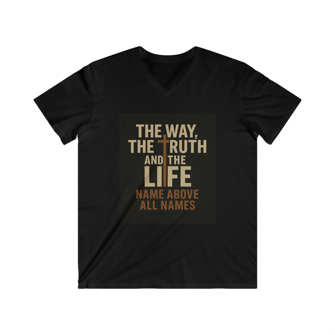 Faith-Inspired Men's V-Neck Tee - "The Way, The Truth, and The Life"