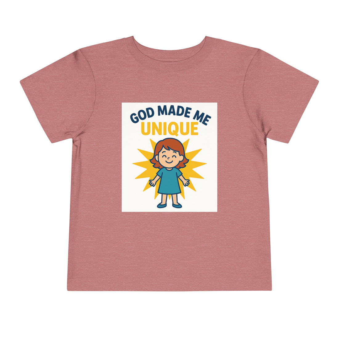 Toddler Short Sleeve Tee - "God Made Me Unique" Kids T-Shirt