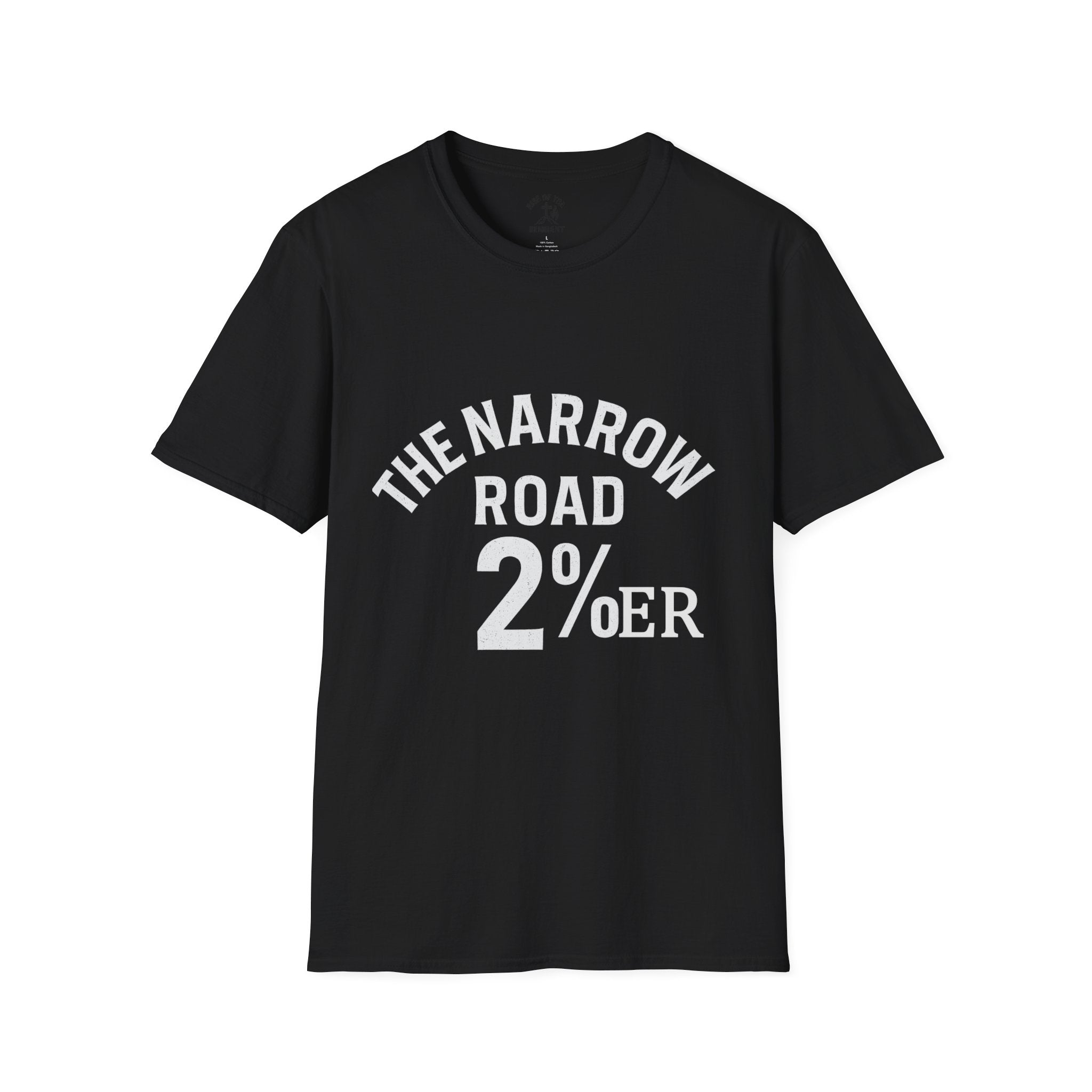 2% x ROTR Faith-Inspired Unisex Softstyle T-Shirt - 'The Narrow Road'
