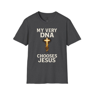 Faith-Inspired Unisex Softstyle T-Shirt - "My Very DNA Chooses Jesus" - Inspirational Tee, Christian Apparel, Religious Gift, [...]