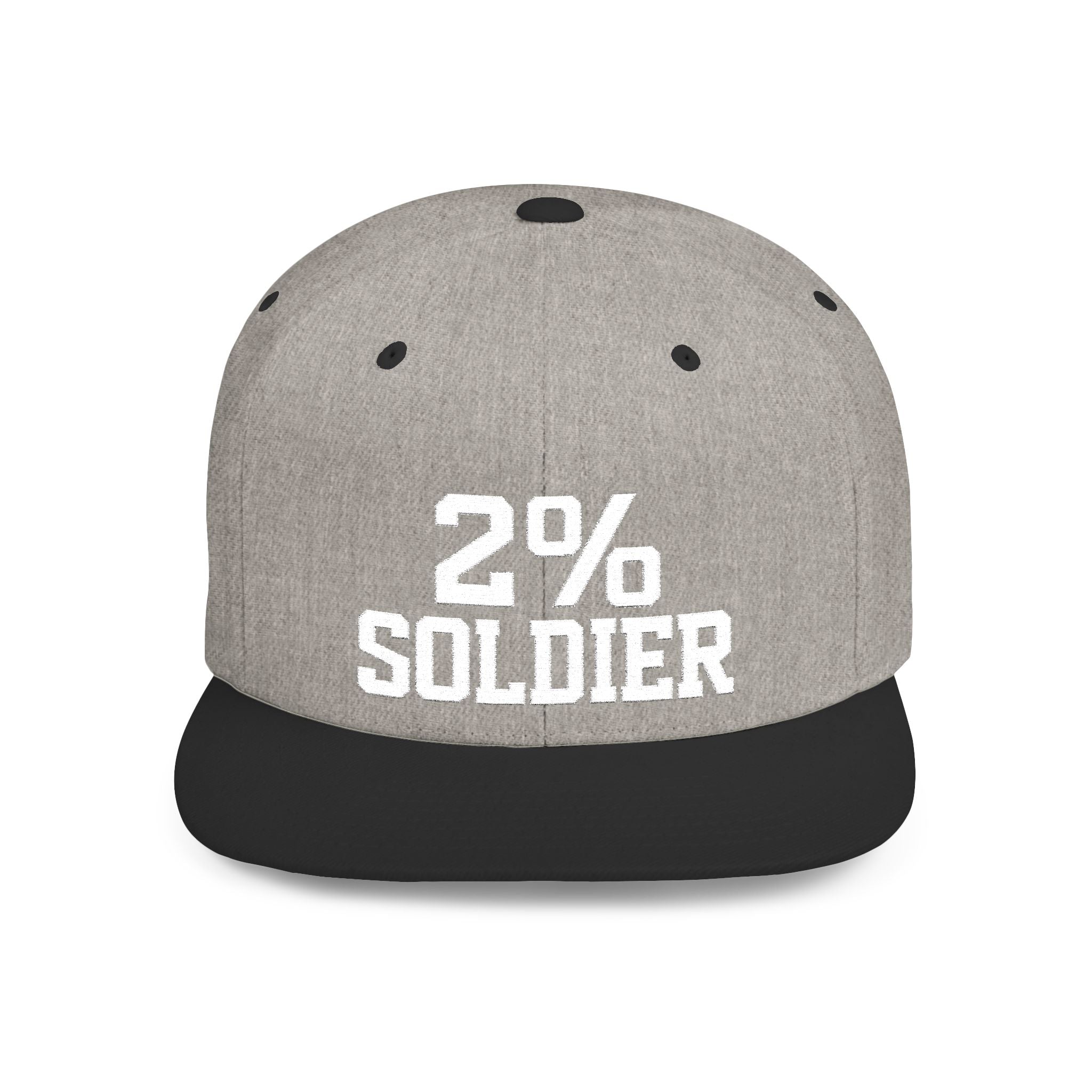 2% Soldier Flat Bill Snapback Cap - Bold Graphic Hat for Casual Style