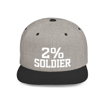 2% Soldier Flat Bill Snapback Cap - Bold Graphic Hat for Casual Style