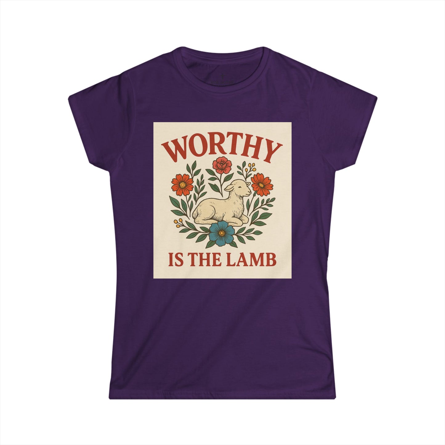Worthy is the Lamb Women's Softstyle Tee - Vintage Floral Graphic T-Shirt