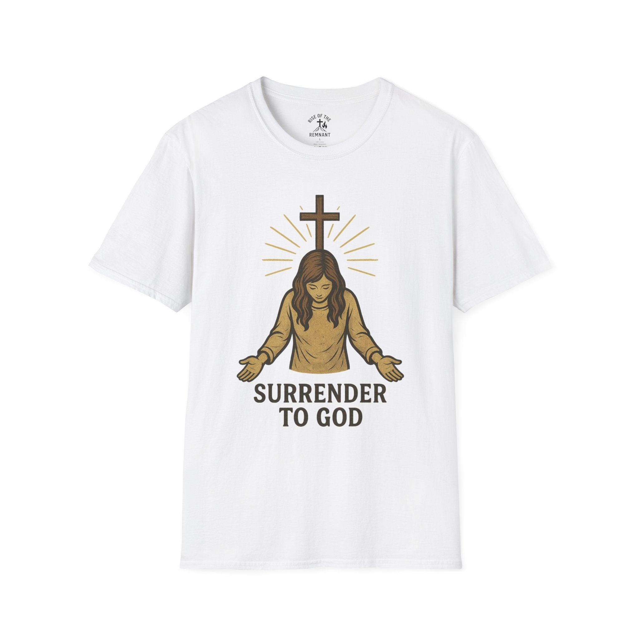 Faith-Inspired Unisex Softstyle T-Shirt - Surrender to God, Christian Apparel, Inspirational Tee, Gift for Believers, Bible Verse Shirt