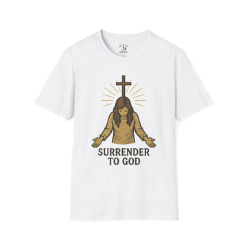 Faith-Inspired Unisex Softstyle T-Shirt - Surrender to God, Christian Apparel, Inspirational Tee, Gift for Believers, Bible Verse Shirt
