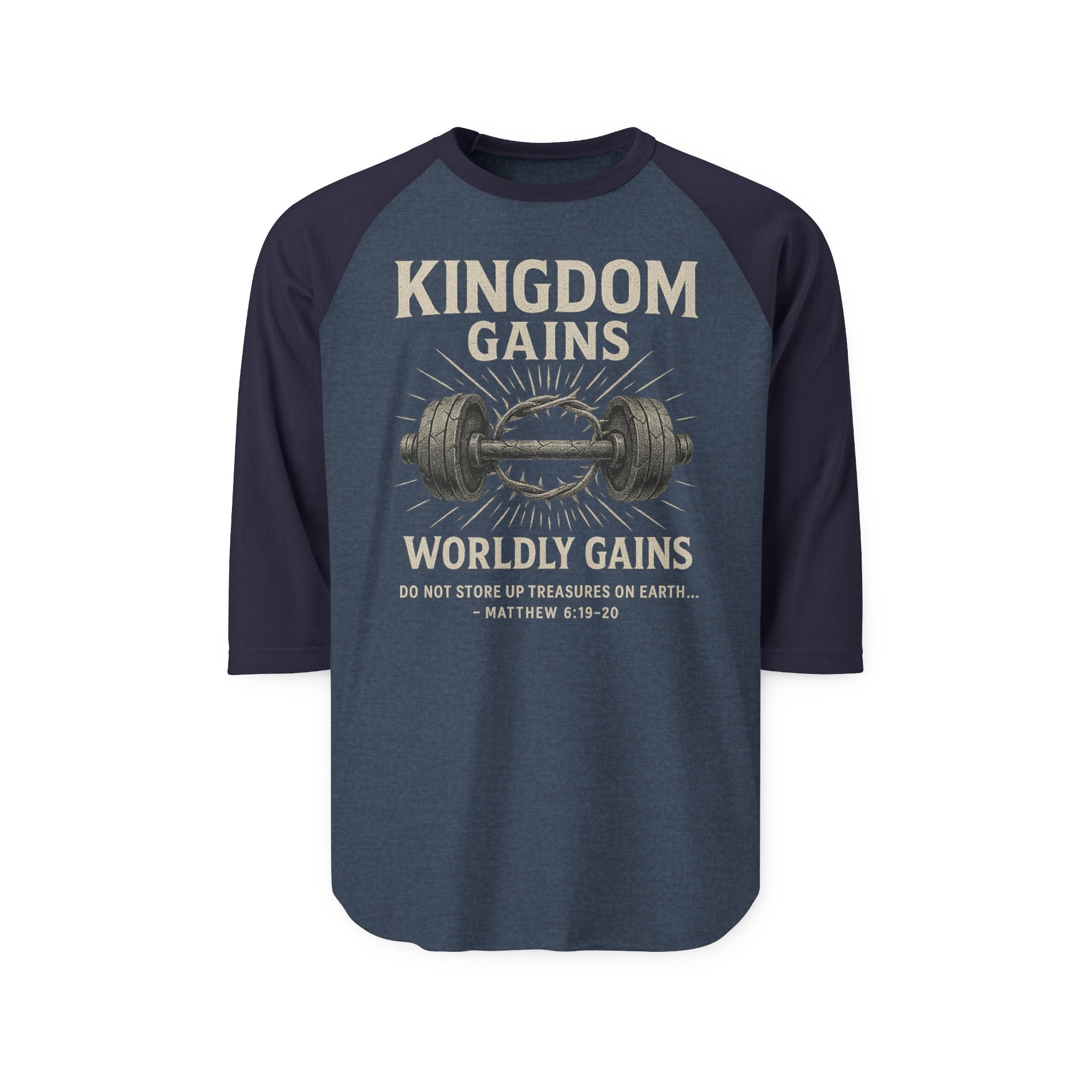 Kingdom Gains Raglan Shirt | Unisex Three-Quarter Sleeve Tee for Gym Lovers, Motivational Workout Apparel, Fitness Gift, Inspirational [...]