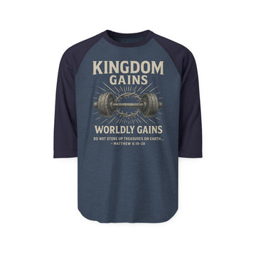 Kingdom Gains Raglan Shirt | Unisex Three-Quarter Sleeve Tee for Gym Lovers, Motivational Workout Apparel, Fitness Gift, Inspirational [...]