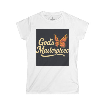 God's Masterpiece Women's Softstyle Tee - Inspirational Butterfly Graphic T-Shirt
