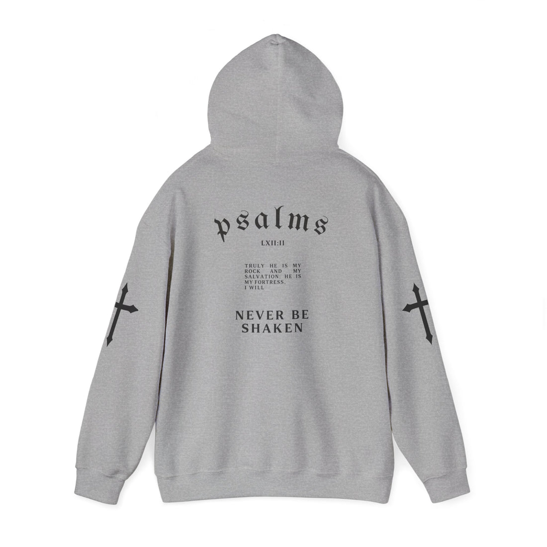 Christian Inspirational Hoodie, Unisex Heavy Blend Sweatshirt with Psalms, Cross Design, Perfect for Faith Celebrations & Every Day