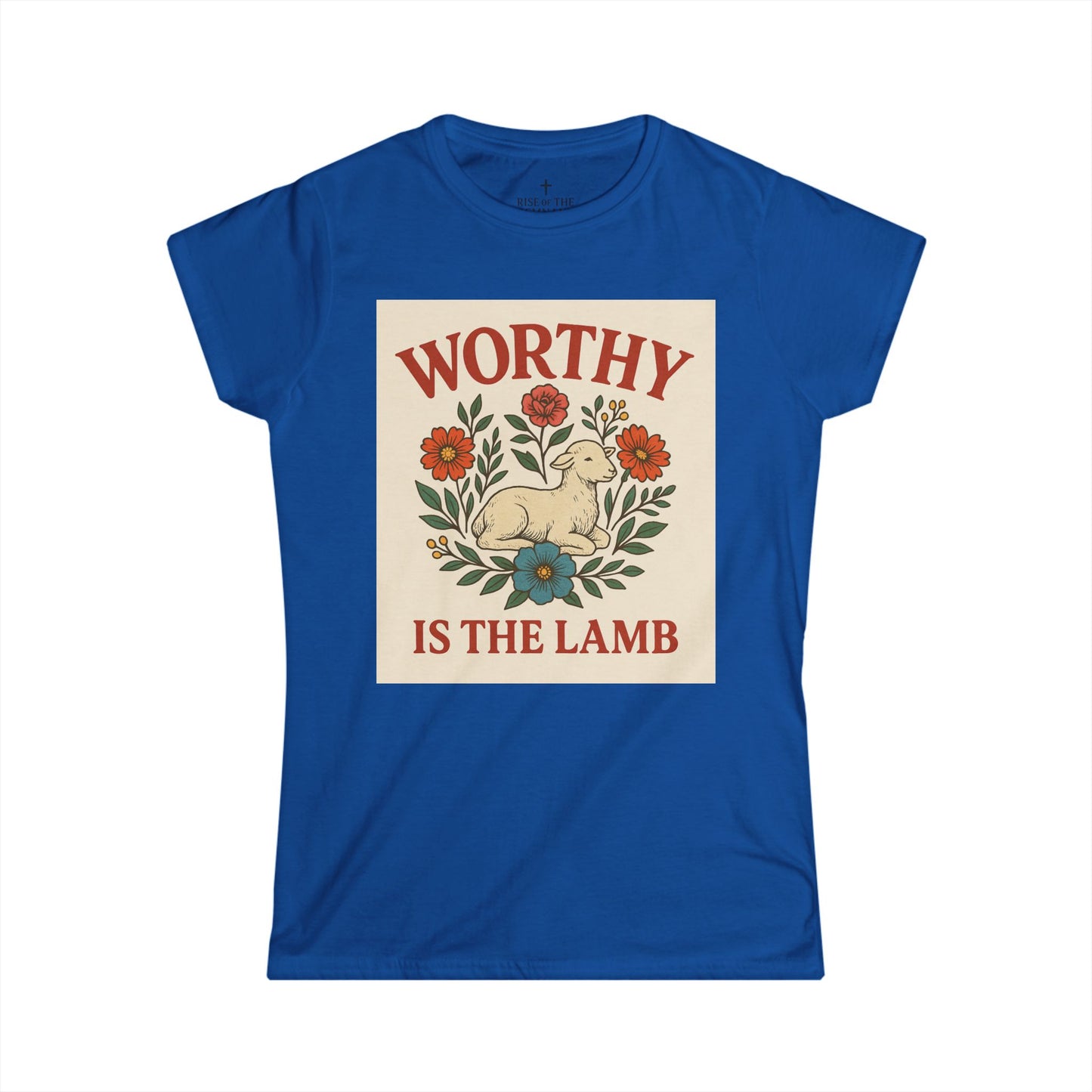 Worthy is the Lamb Women's Softstyle Tee - Vintage Floral Graphic T-Shirt