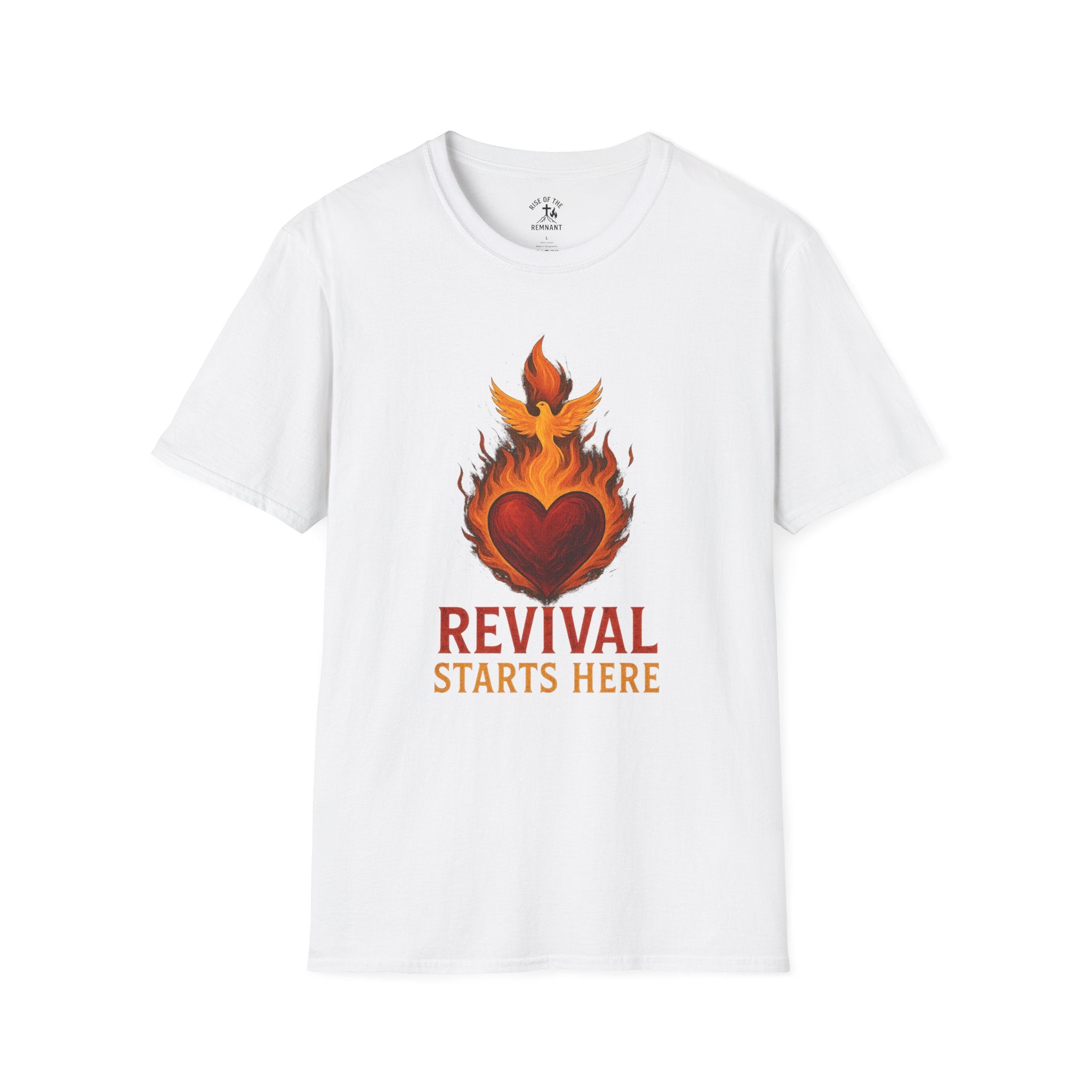 Revival Inspired Unisex T-Shirt, Spiritual Apparel, Faith-Based Clothing, Christian Gift, Motivational Tee, Heart and Flame Design