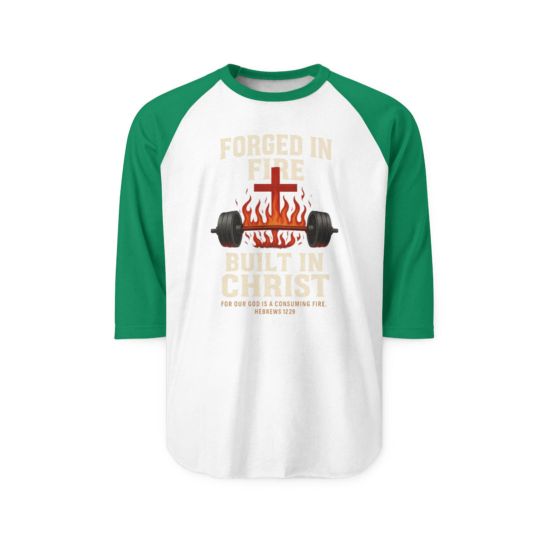 Forged in Fire: Built in Christ Unisex Raglan Shirt - Faith-Based, Motivational Tee for Gym Lovers, Gifts for Christians, [...]