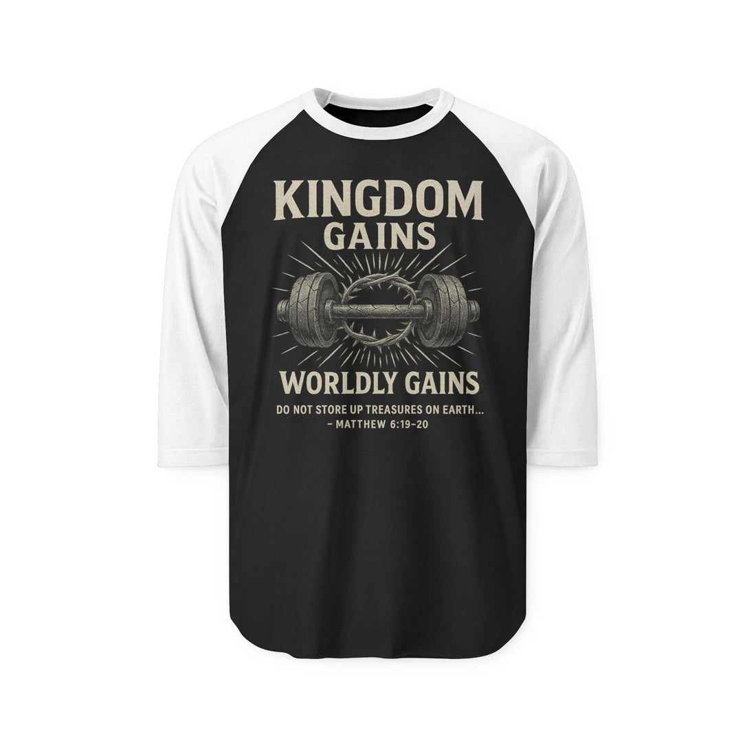 Kingdom Gains Raglan Shirt | Unisex Three-Quarter Sleeve Tee for Gym Lovers, Motivational Workout Apparel, Fitness Gift, Inspirational [...]