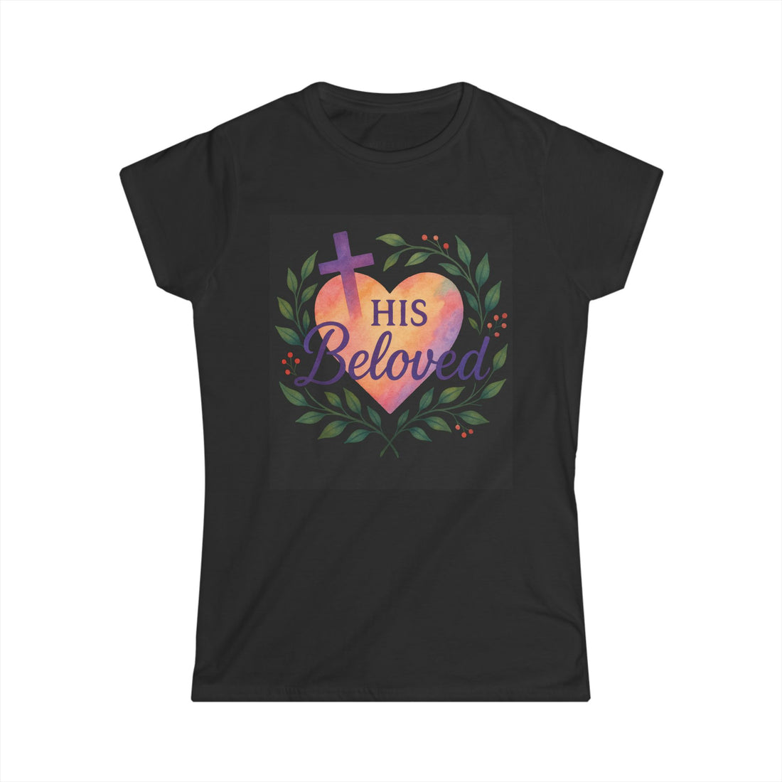 Beloved Heart Graphic Tee for Women - Faith-Inspired Softstyle Shirt