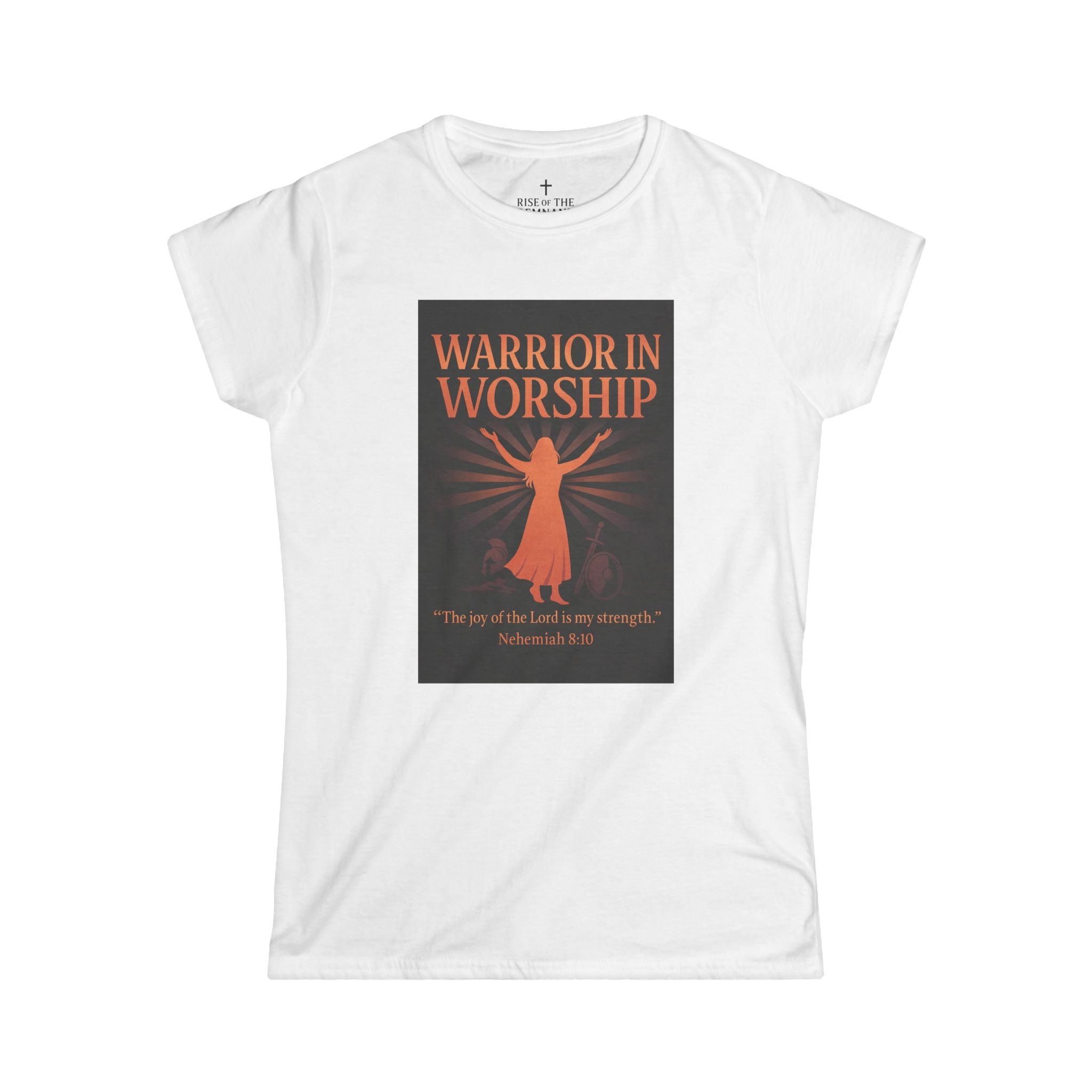 Women's Faith-Based Tee, Inspirational T-Shirt, Warrior in Worship Design, Christian Apparel, Gift for Women, Spiritual Top, [...]