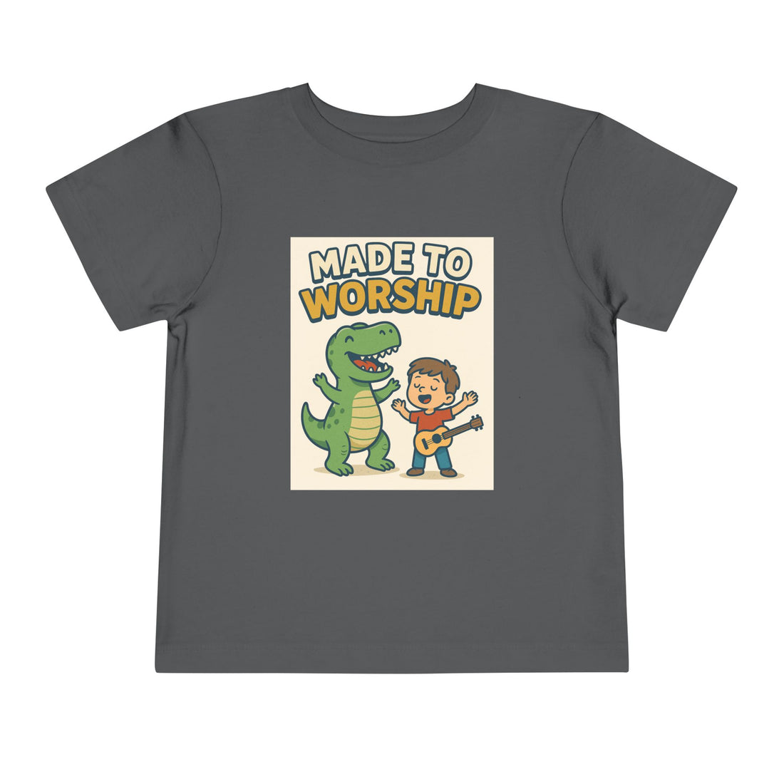 Toddler Short Sleeve Tee - "Made to Worship" Dino Design