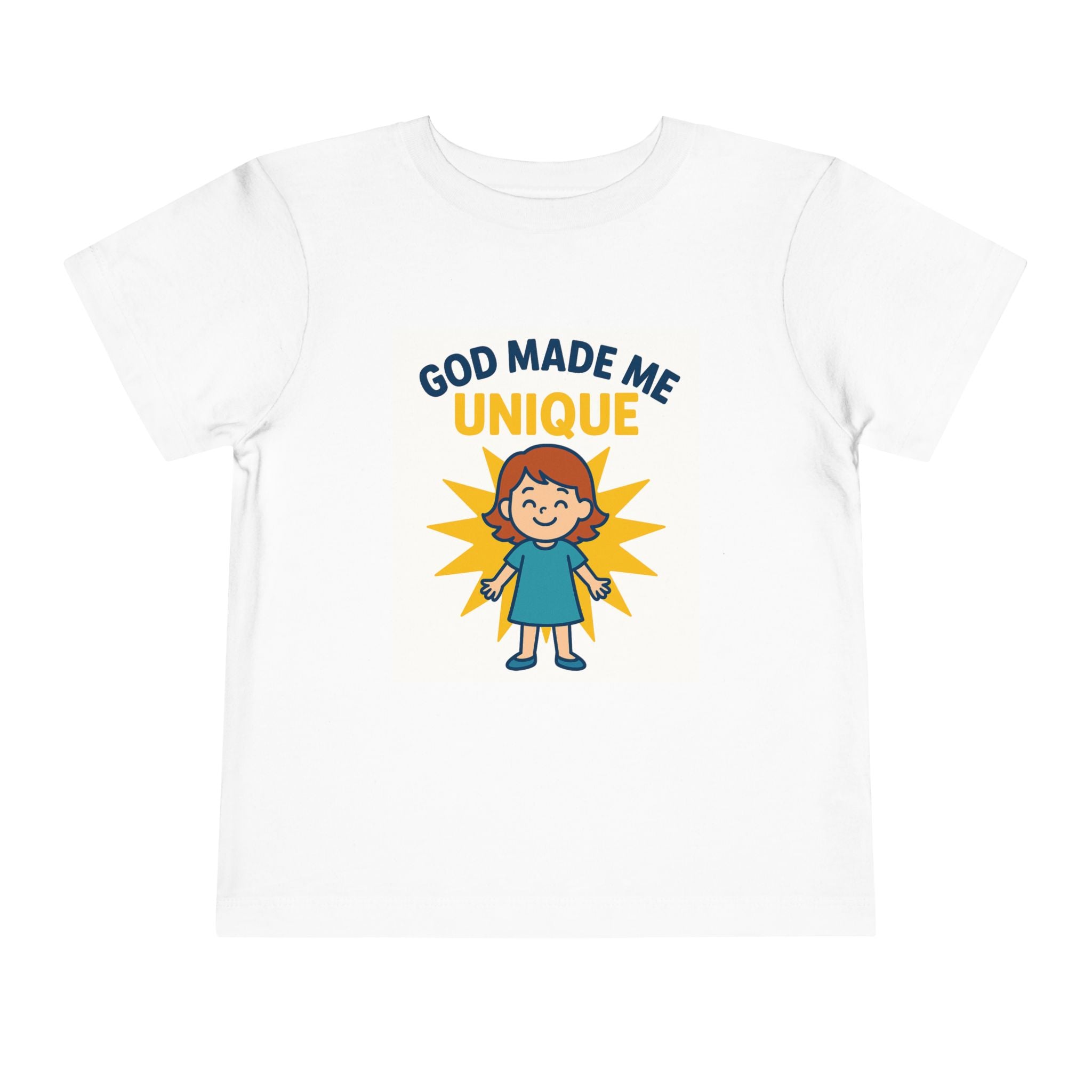 Toddler Short Sleeve Tee - "God Made Me Unique" Kids T-Shirt