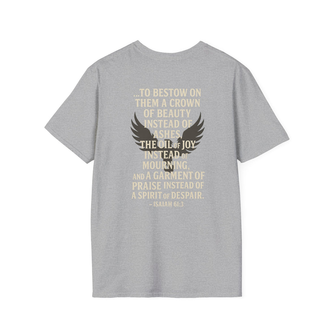 Faith-Inspired Unisex T-Shirt with Phoenix Design, Inspirational Apparel, Religious Gift, Motivational Tee, Christian Wear