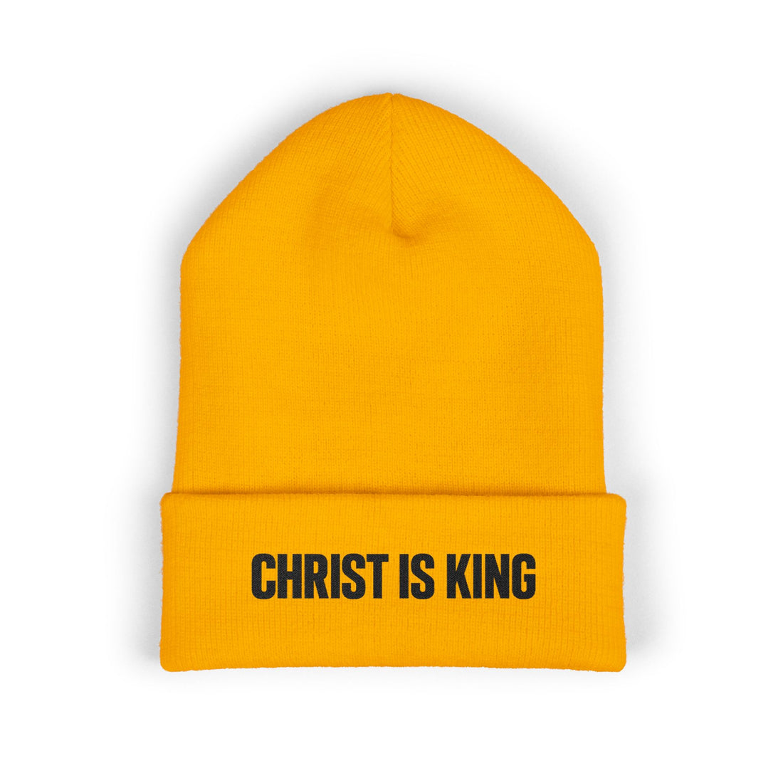 Classic Cuffed Beanie - Christ is King, Embroidered Winter Hat, Christian Beanie, Faith-Based Gift, Winter Fashion, Religious Apparel