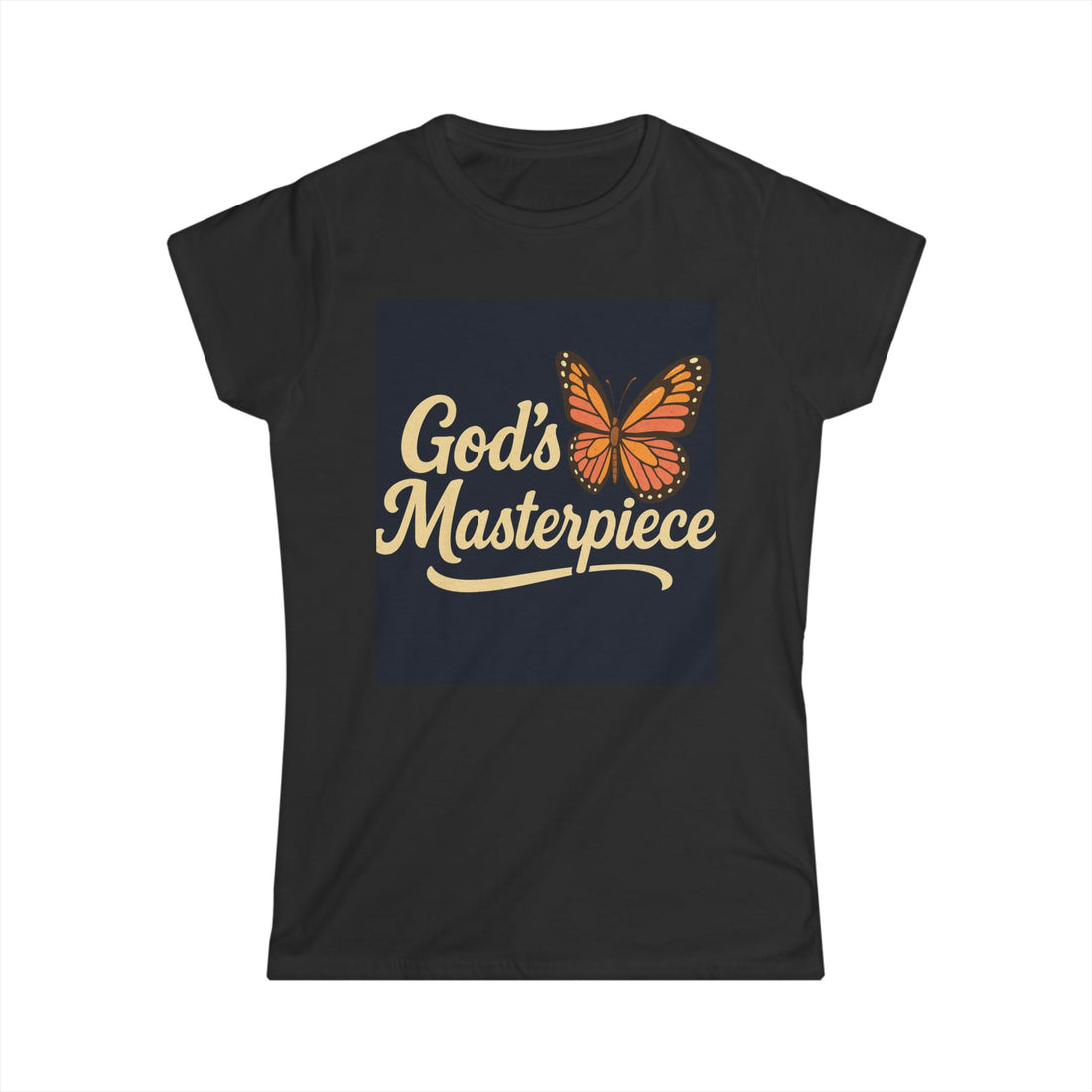 God's Masterpiece Women's Softstyle Tee - Inspirational Butterfly Graphic T-Shirt