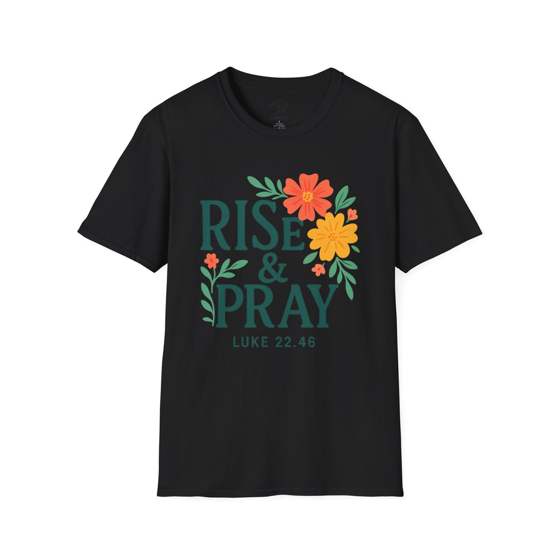 Floral Inspirational T-Shirt, Rise & Pray Christian Tee, Unisex Faith Shirt, Catholic Gift, Religious Apparel