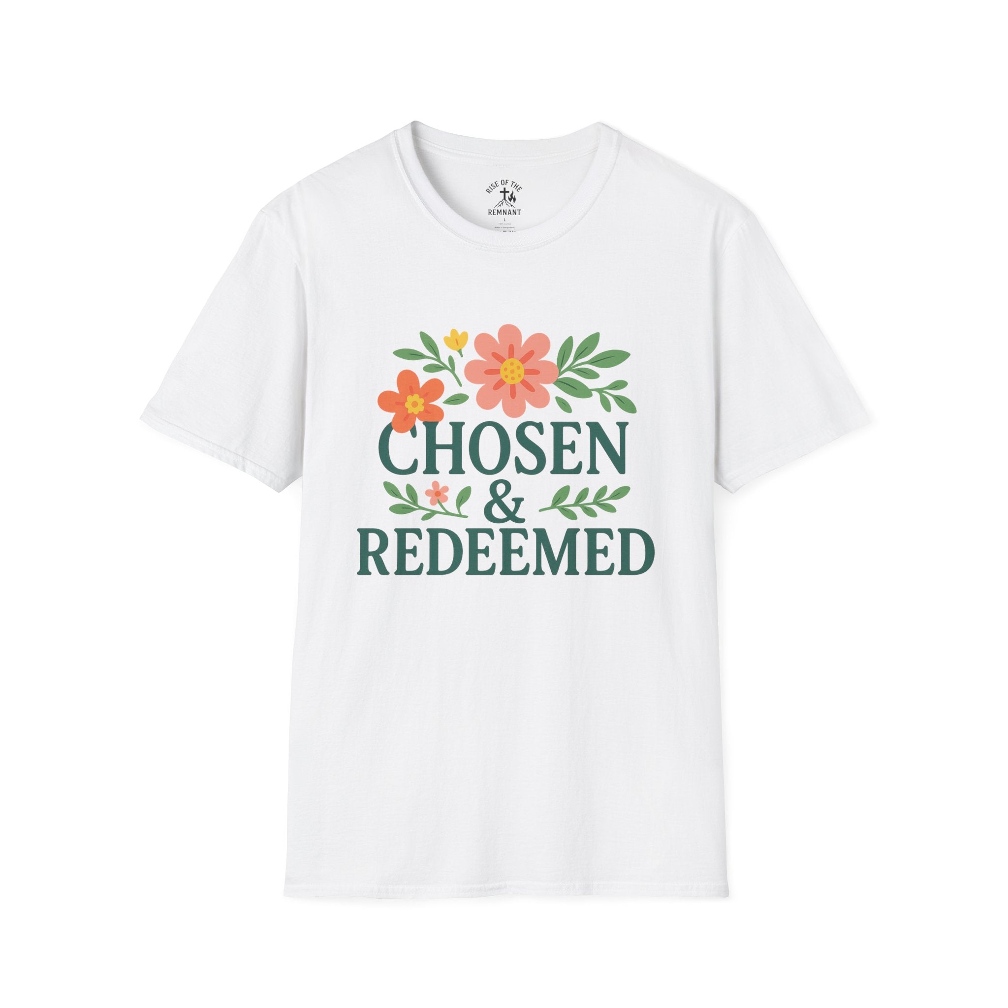 Chosen & Redeemed Unisex Softstyle T-Shirt, Inspirational Shirt, Christian Apparel, Thoughtful Gift, Faith-Based Tee, Everyday Wear